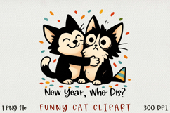Cute &amp; Funny Cat Clipart, Sublimation PNG. Product Image 1