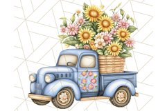 Floral Farm Truck Clipart, Cottagecore Country Truck Png Product Image 3