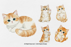 15 Bundle Watercolor Baby Cats Kitten Fluffy Pet Fat Funny Product Image 7