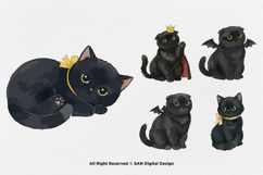 15 Bundle Watercolor Dark Cats Kitten Demon Devil Pet Product Image 7