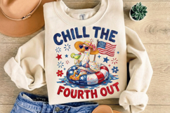 Chill the Fourth Out Goose PNG T-Shirt|4th of July PNG Subli Product Image 7