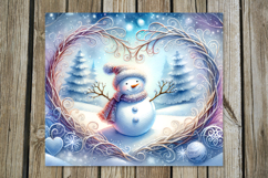 Christmas snowman card | Xmas Skinny tumbler sublimation P2 Product Image 3