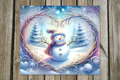 Christmas snowman card | Xmas Skinny tumbler sublimation P2 Product Image 3