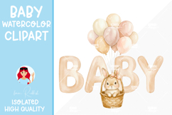 8 Watercolor Baby Cliparts, Illustrations for Baby Show Product Image 9
