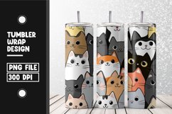 Cute cat pattern Tumbler Wrap | Sublimation | 20 oz Skinny Product Image 1