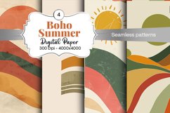 Summer Boho digital paper Seamless backgrounds Product Image 2