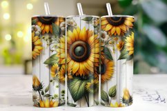 Sunflowers Tumbler Wrap Sublimation, 20oz Tumbler Wrap Product Image 1