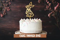 9 Easter bunny cake topper SVG I Cake topper SVG Product Image 8
