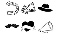 Retro Elements Set 1 Procreate Brush Stamps, 30 Retro Icons Product Image 7