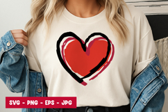 Hand Painted Red Heart SVG PNG Product Image 1