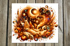 Golden Autumn, Fall | Skinny Tumbler Sublimation design P2 Product Image 3