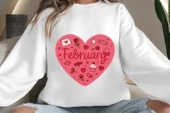 February heart png design for T-shirts Product Image 4