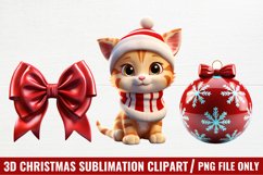 3D Christmas Sublimation Clipart Product Image 1