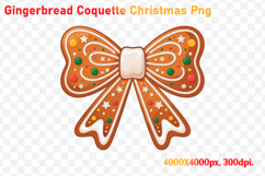 Gingerbread Coquette Christmas PNG Sublimation Product Image 1
