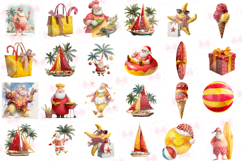 Watercolor Christmas In July Clipart - Set of 55 Png Bundle Product Image 4