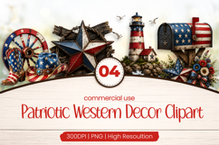 Patriotic Western Decor Clipart PNG Product Image 1