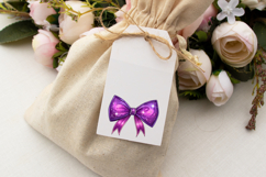 Neon Purple Glow Coquette Bow Clipart Product Image 6