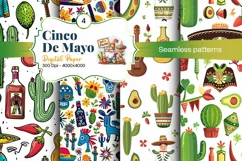 Cinco de Mayo digital paper, fiesta digital paper Product Image 1