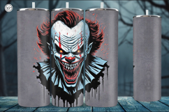 2 Creepy Clown Tumbler Wrap Sublimations, 20 oz Product Image 2