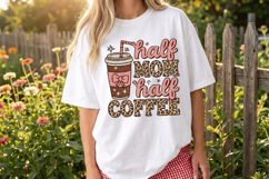 Half Mom half Coffee PNG sublimation | Mother's Day PNG T-Sh Product Image 3