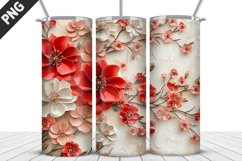 3D Flowers Tumbler Wrap | Sublimation Design | Tumble PNG Product Image 4