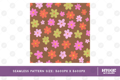 Retro Flowers Seamless Pattern Floral Png Sublimation Daisy Product Image 2