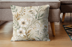 Beige Toile Digital Paper Pack, Vintage Floral Toile Product Image 7