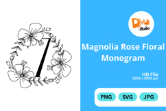 Magnolia Rose Floral Monogram Product Image 1