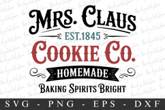 Mrs. Claus&#039; Cookie Co. Homemade Svg | Christmas svg Product Image 1