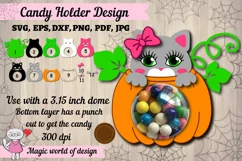 Thanksgiving Cat in a pumpkin candy dome svg, paper cut temp Product Image 1