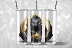 Watercolor Black Baby Dragon Tumbler Sublimation Product Image 3