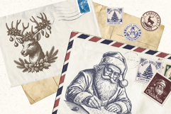 Vintage Christmas Clipart Bundle Product Image 7