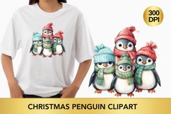 christmas cute penguin clipart, penguin sublimation Product Image 1