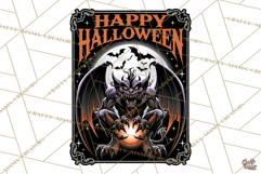 Happy Halloween Gargoyle Monster Sign PNG Graphic Product Image 3