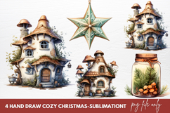 Hand Drawn Cozy Christmas Sublimation Clipart Product Image 1