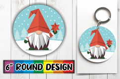 Radiant Circle Sublimation Keychain, Gnomes Product Image 1