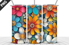 3D Flowers Tumbler Wrap | Sublimation Design | Tumble PNG Product Image 4
