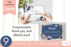Navy and Pink Floral Wedding Canva Templates Bundle Product Image 6