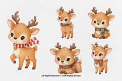 15 Bundle Watercolor Cute Deer Stag Animal Buck Forest Wild Product Image 7
