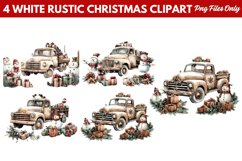White Rustic Christmas Clipart PNG Product Image 1