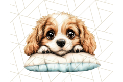 Cute Puppy Clipart, Adorable Dog PNG, Kawaii Watercolor Pup Product Image 3