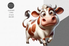 Cow clipart, Farm animals clipart, Cow sublimation Product Image 1