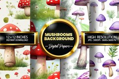 Mushrooms Background Digital Papers - 04 Variations Product Image 1