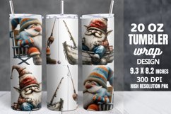 Fishing Gnomes Tumbler Sublimation Wrap Product Image 1