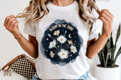 Bloom in the Dark PNG, Celestial Flower Moon Sublimation Product Image 6