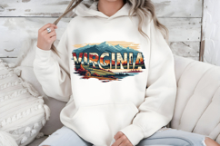 Virginia State PNG, Vintage Blue Ridge Mountains Sublimation Product Image 7