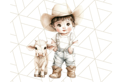 Cowboy Clipart PNG, Kid Western Country Graphic Product Image 3
