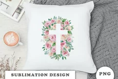 Watercolor Floral cross Png clipart Product Image 7