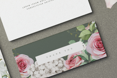 wedding card invitation set with roses flower watercolor Product Image 7