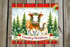 Country Christmas | 4 cow Sublimation Tumbler designs Product Image 3